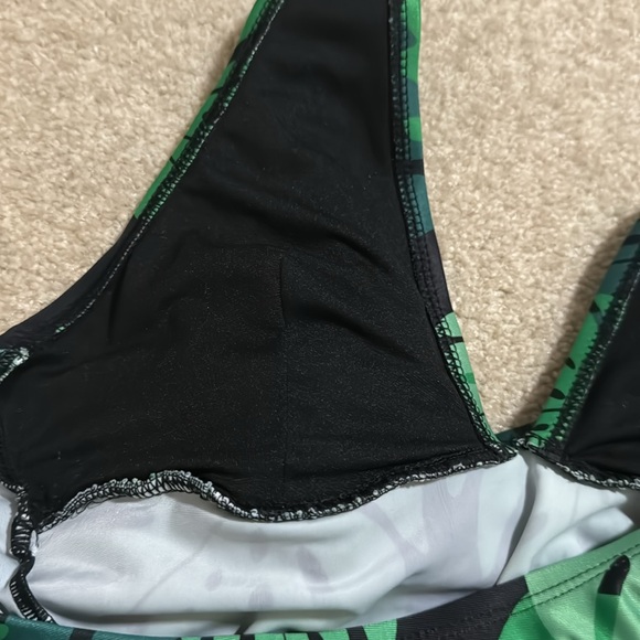 Collectif X Playful Promises Green Palm Skirted Swimsuit One Piece Pinup-6 - Picture 10 of 12